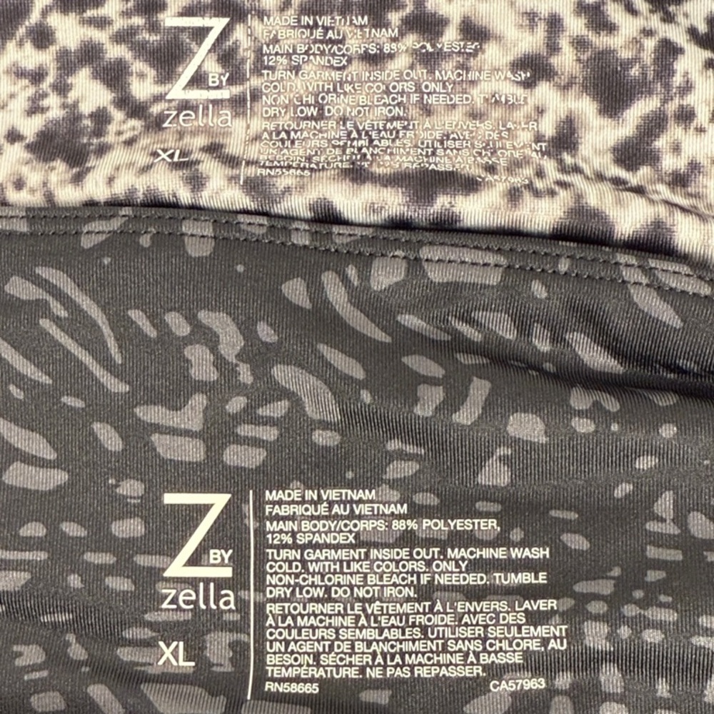2-pack: Zella Black and Gray Animal Print Yoga Pants - Picture 2 of 10